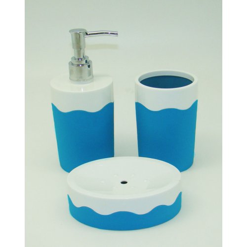 Set x3 piezas de baño - Azul/Blanco