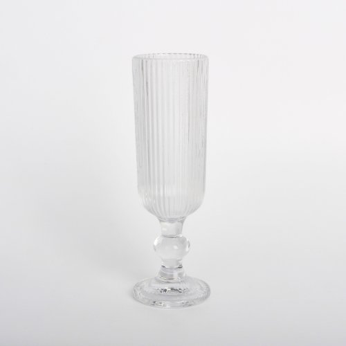 Set x6 copas de vidrio rayado transparente champagne 160ml